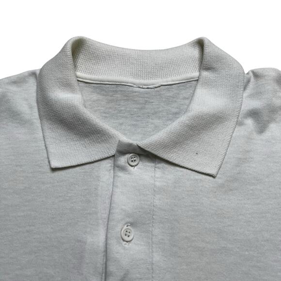 Vintage Hawaiian Fishermen Graphic Polo Shirt Gray Short Sleeve Sz M / L  Tribal - Picture 9 of 10